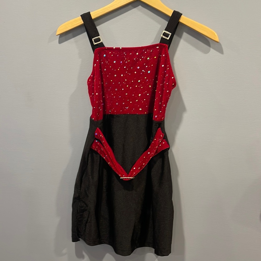 Small adult dance costume. Red and black. Leotard bottoms attached.
